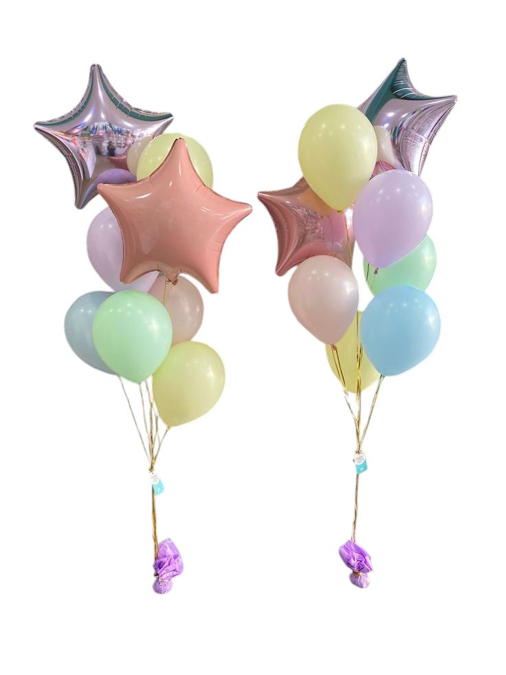 Star balloon bouquet + pastel mix